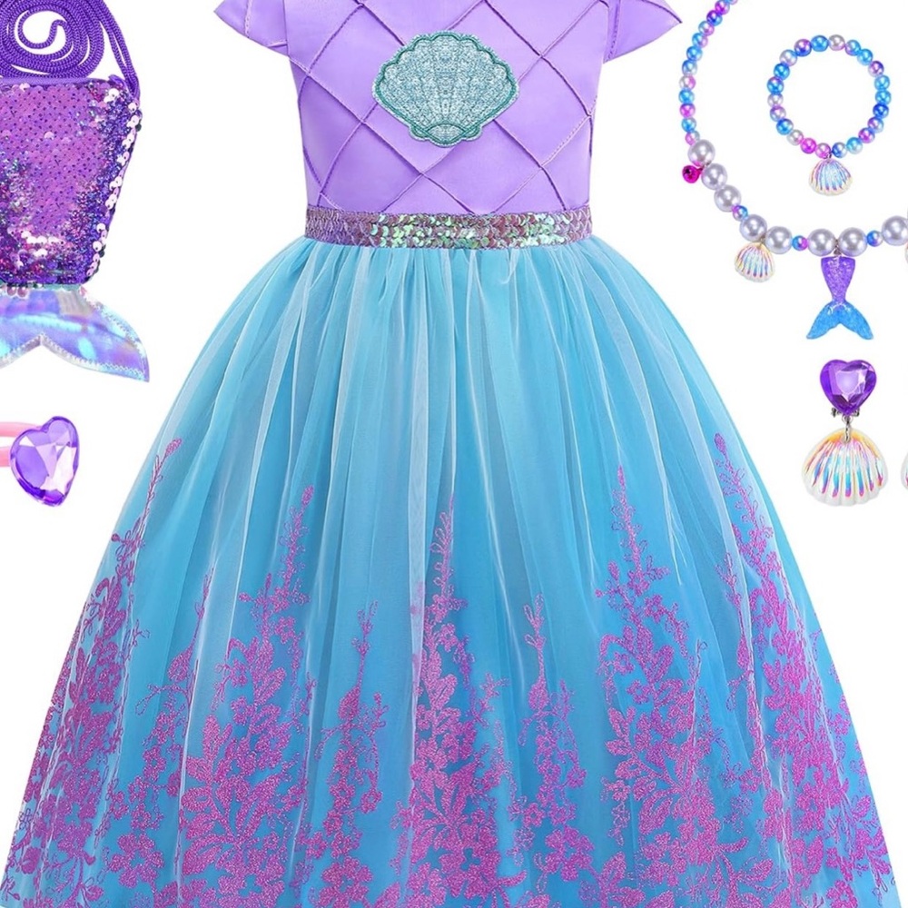 Purple and Blue Mermaid Dress without Accessories-size 5T